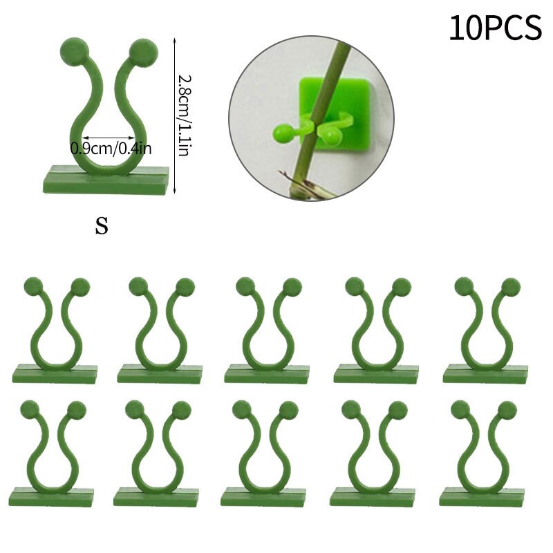10/30/50 Stuks Plant Klimmen Muur Zelfklevende Haak Armatuur Clips Onzichtbare Rotan Klem Armatuur Muur kleverige Haak Plant Ondersteuning: Green-S-10pcs