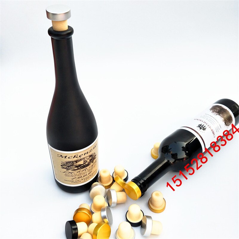 Wooden cork wine stopper solid wood polymer wine bottle stopper caps