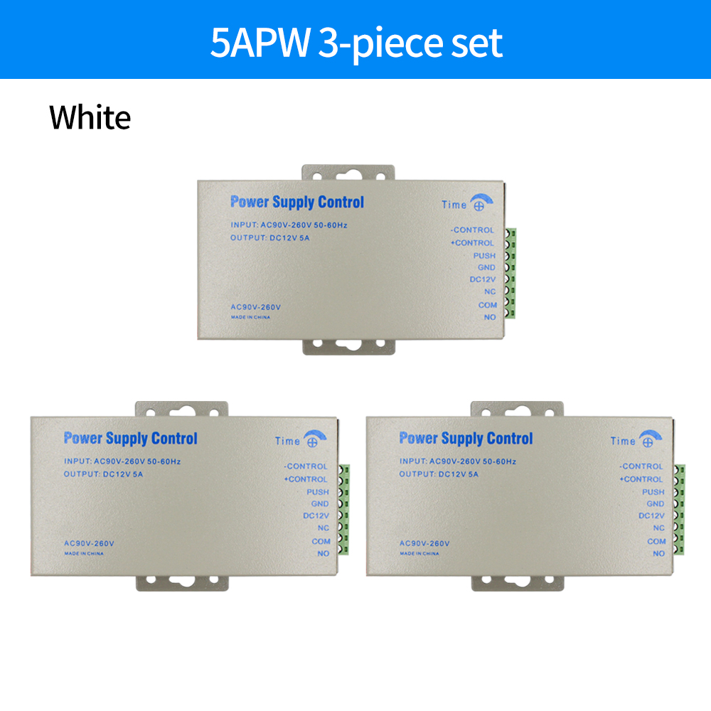 DC 12V Access Control Power Supply Switch 5A Output AC 110V-240V Input Power Source Supplier Adapter for Video Intercom System: WHITE