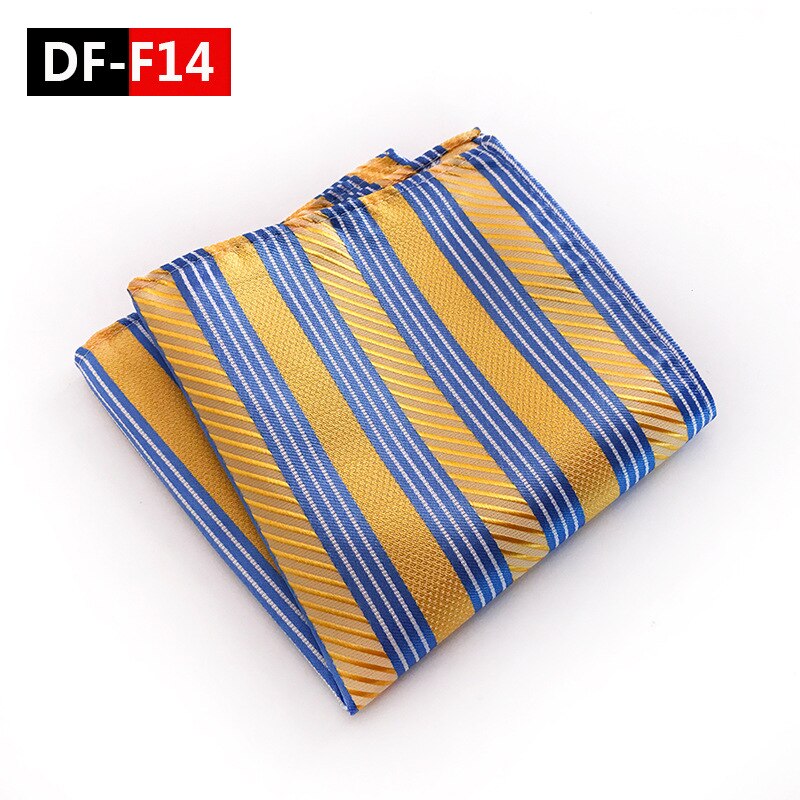 20 Style Luxury Striped Men Pocket Square Hanky Classic Wedding Party Handkerchief Soft Silk Vintage Hankies Chest Towel: DF-F14