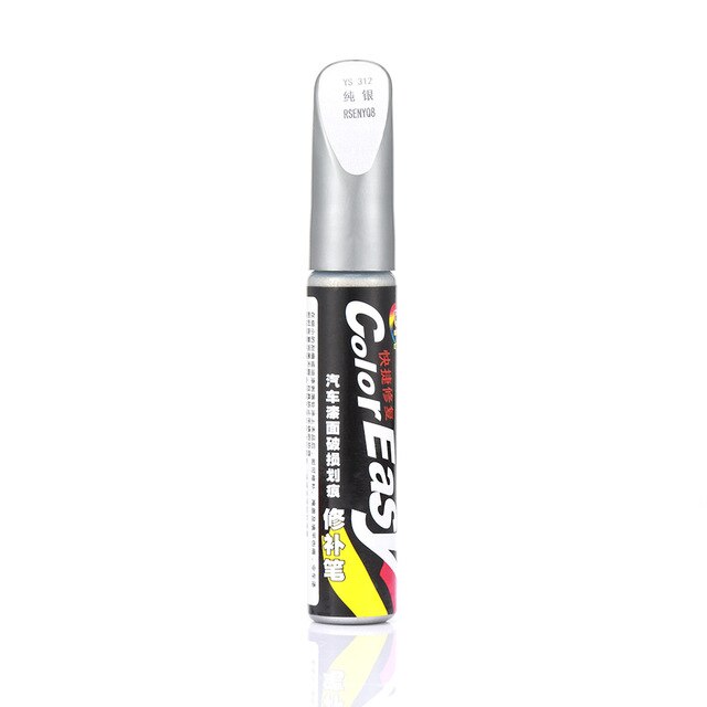Lápiz reparador para arañazos de coche, reparador para arañazos, cuidado de Pintura transparente, blanco, rojo, negro, plateado: Plata