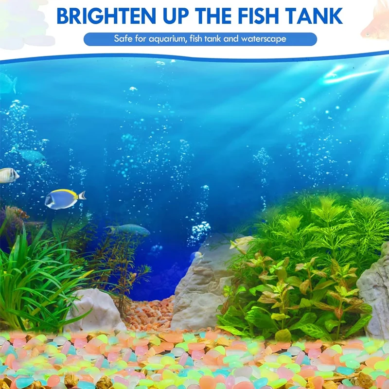 100 stuks kleurrijke gloeiende rotsen voor aquariumdecoratie Glow in The Dark kiezels
