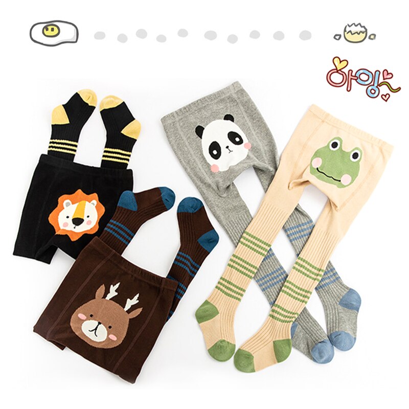 Baby Baumwolle Strumpfhosen Mädchen Rippe Kleinkind Strumpfhosen freundlicher Jungen Frühling Und Herbst Gestrickte Ebene Gedruckt Strumpfhosen Baby Zubehör