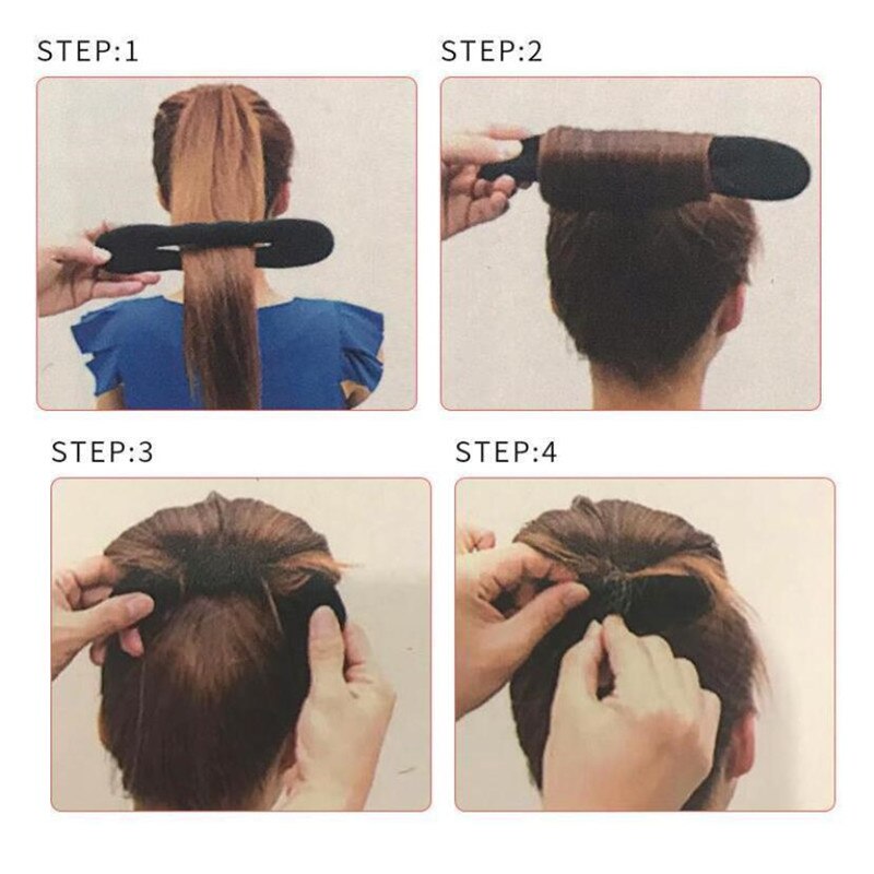 4pcs/set magic foam sponge Clip Bun curler braider hairstyle twist maker tool Dount Twist Hair Accessories Styling