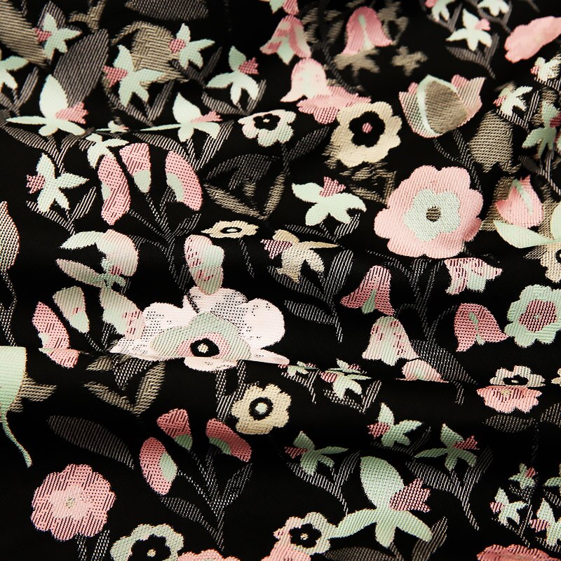 Jacquard brokad tyg satintyger sömnadsmaterial för satängklänning，klänning med broderi， mörkläggningsgardin: 2 / 50 x 145cm