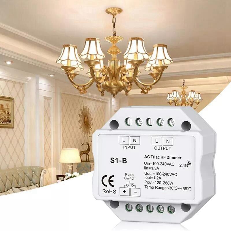 Led Dimmer S1-B Led Triac Rf Dimmer 100-240V Ac 2.4Ghz Draadloze Led Schakelaar Controller Voor Led lamp