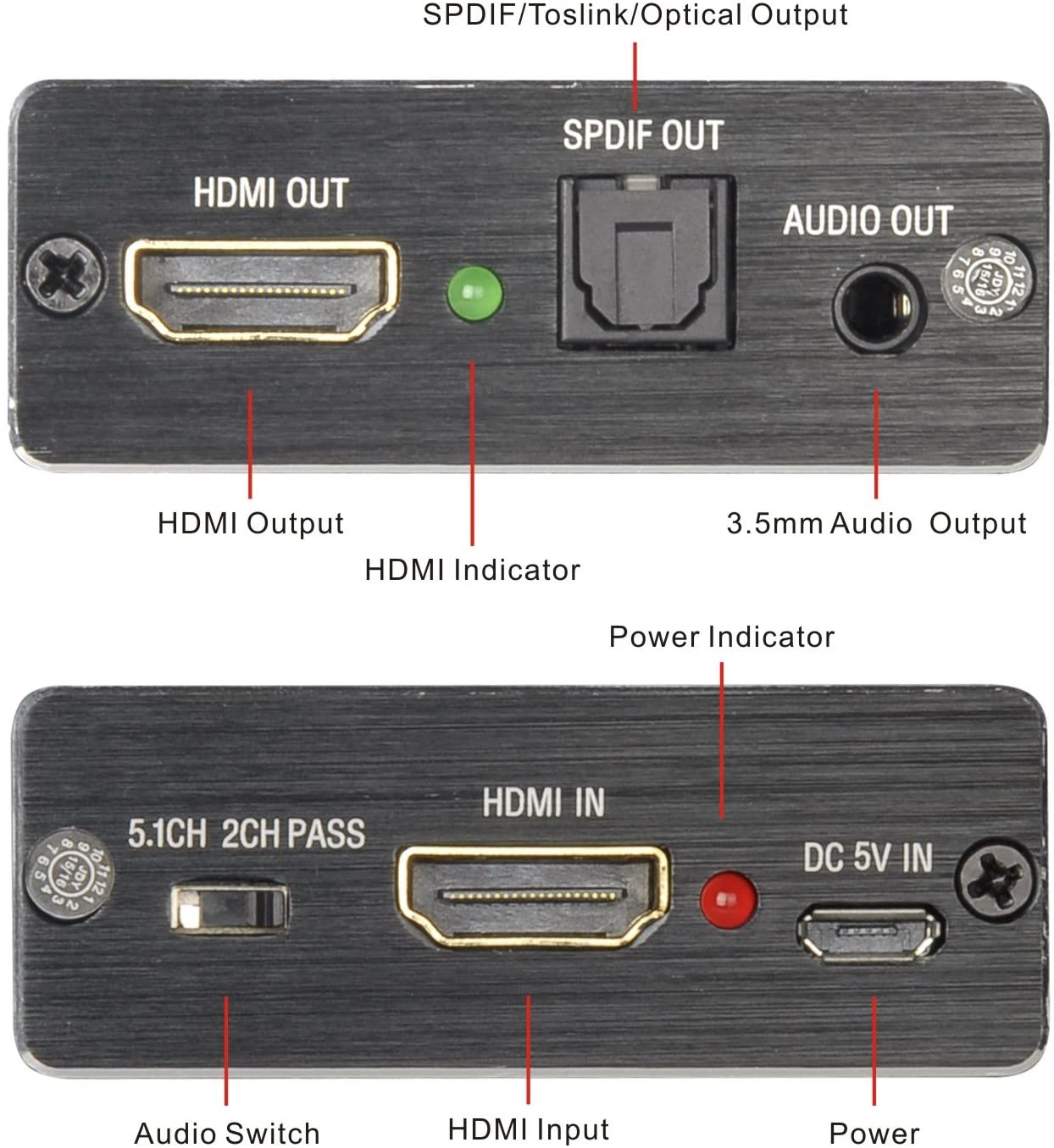 Hdmi-Compatibel Audio Extractor 4K @ 30Hz Hdmi-Compatibel Hdmi-Compatibel + Optische Toslink spdif + 3.5Mm Aux Audio Splitter