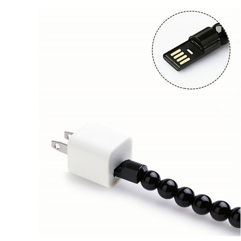 Wearable USB Data Sync Oplaadkabel voor Iphone Xs Max Armband Kralen USB Charger voor IPhone Type C Micro USB android Telefoons