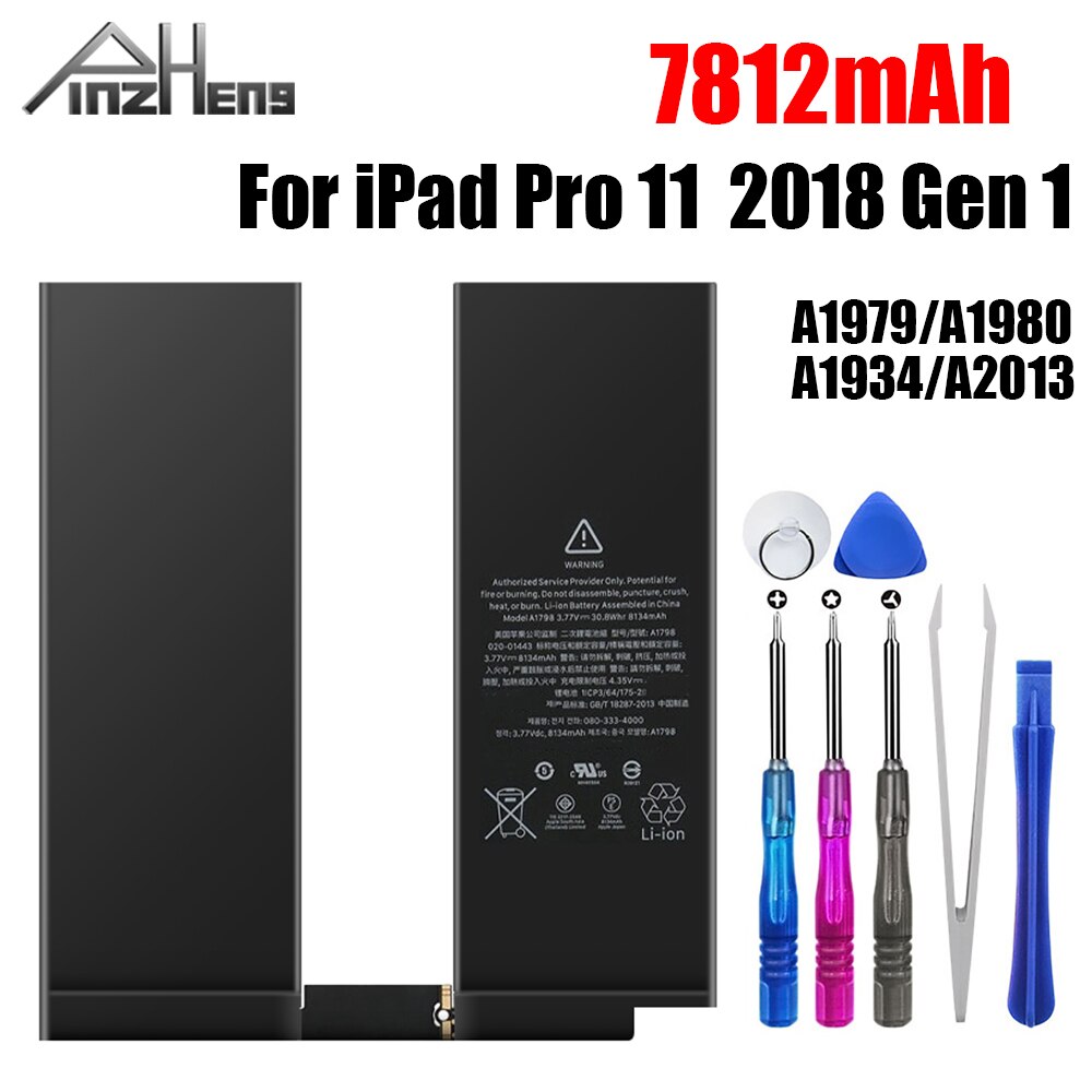 PINZHENG Tablet Battery For iPad 5 Air 1 A1474 A1475 For iPad 6 Air 2 A1893 A1566 A1567 1 Mini 2 3 4 5 Pro 9.7 10.5 12.9 Battery: For iPad Pro 11 Gen1