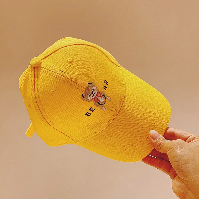 Mignon dessin animé ours enfants casquette de Baseball printemps été bébé garçons filles chapeau en plein air réglable Snapback enfants plage casquette de soleil: yellow