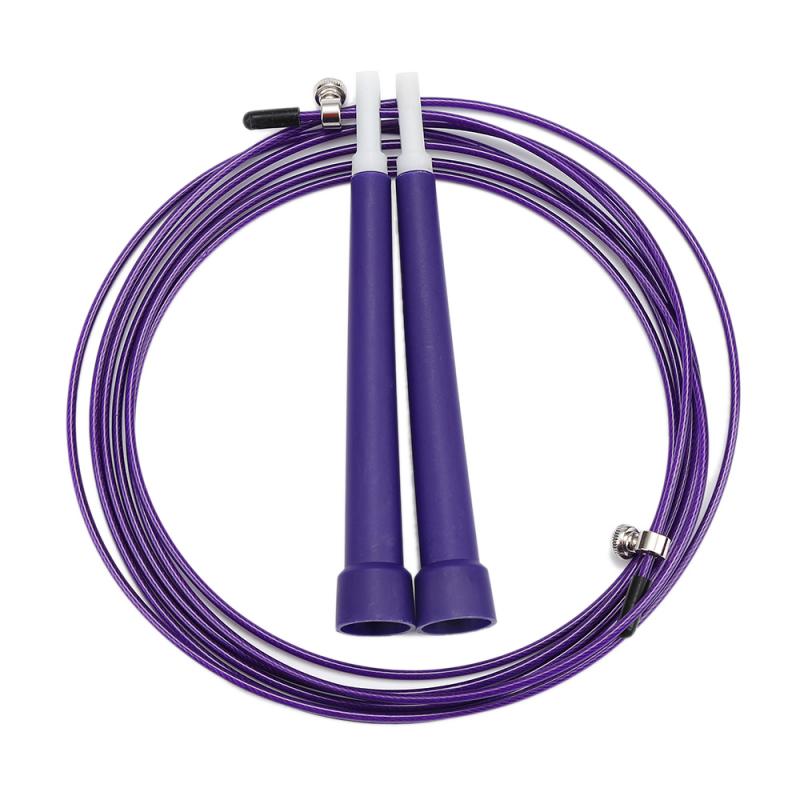 Cuerda de saltar, cuerda de saltar de velocidad Ultra, cable de acero, cuerdas para saltar para boxeo, gimnasio, entrenamiento de Fitness, 3 metros de velocidad ajustable, gimnasio 7: Púrpura