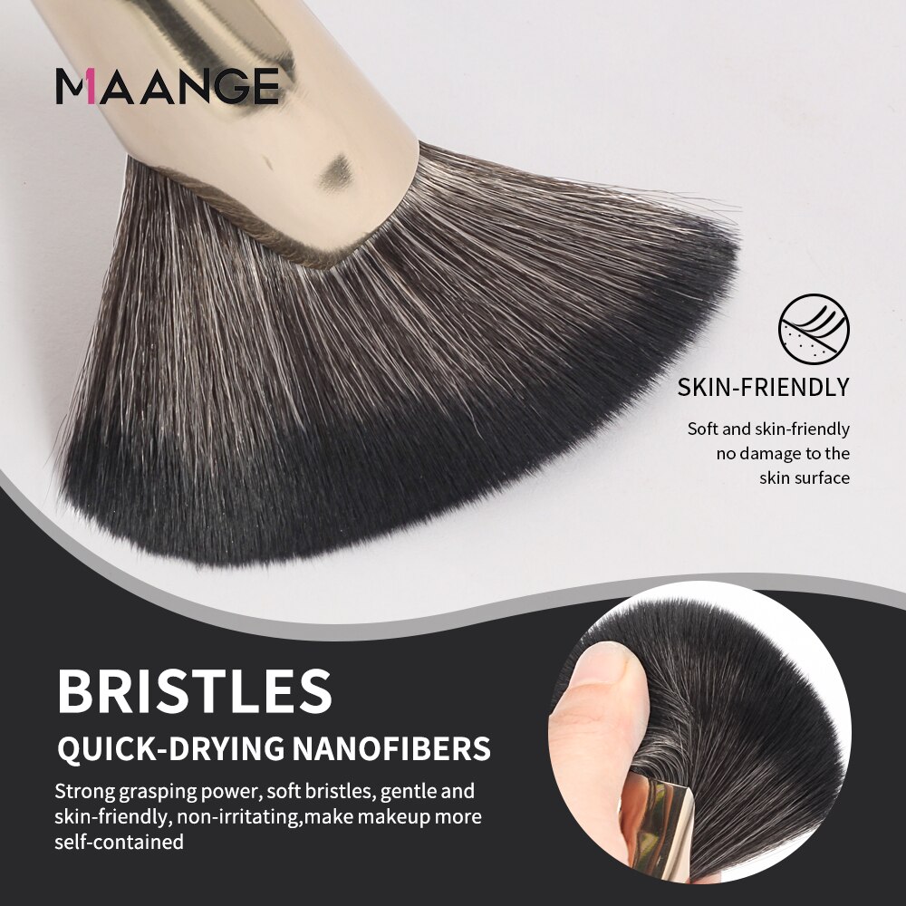 MAANGE-brocha bronceadora para colorete densa, brocha de maquillaje en ángulo, brocha Premium perfecta para resaltar el contorno facial, cremas y polvos