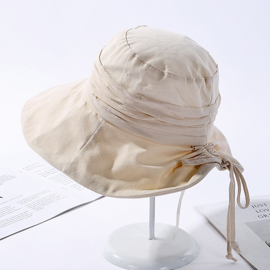 Cokk Zomer Hoed Vrouwen Emmer Hoed Cap Zon Uv-bescherming Effen Kleur Katoen Opvouwbare Zon Hoeden Voor Vrouwen Dames Hoeden gorro Gorras