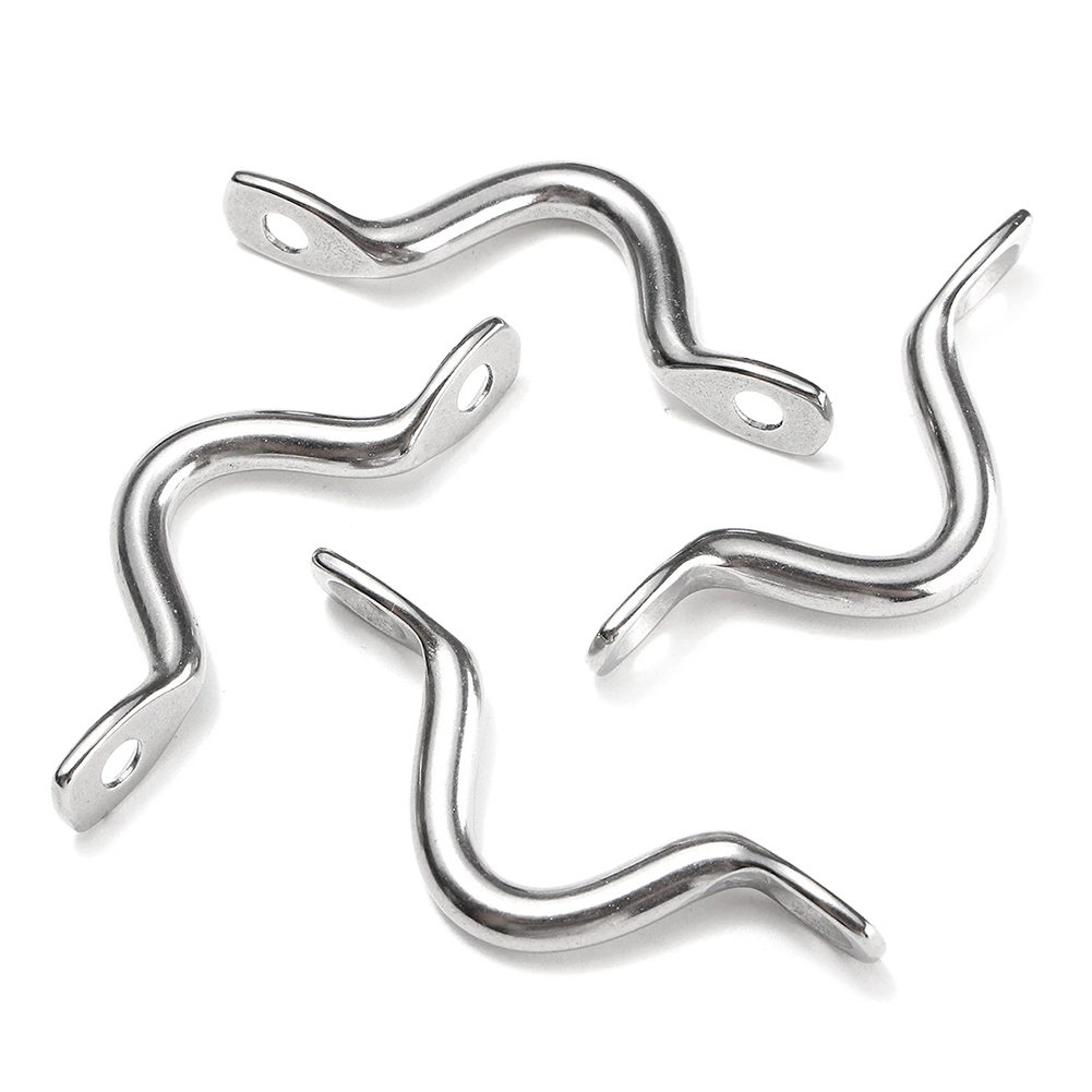 4Pcs Handle 5mm Stainless Steel Wire Eye Straps Boat Marine Tie Down Fender Hook Canopy Engines Accessories Stainless-Steel