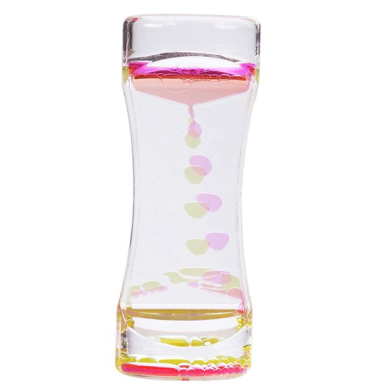 Vloeistof Timer Bubble Motion Timer Voor Sensorische Spelen Visual Bubble Zwaartekracht: yellow and rosered