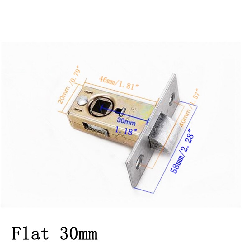 1PC 30mm or 45mm Flat Tongue Lock Tubular Latch Internal Door Bolt Facility Sprung Catch For Bathroom Toilet JCX1061: Flat 30mm
