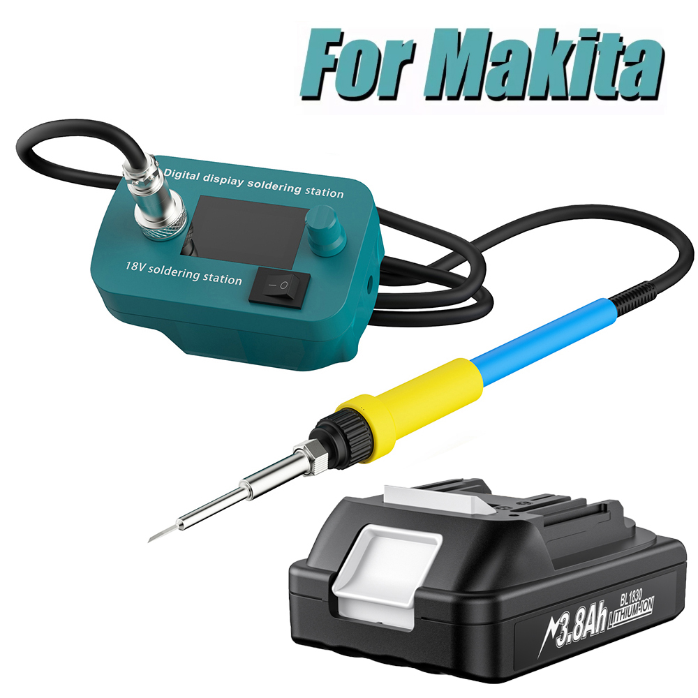Pour Makita 18V batterie sans fil fer à souder outil 300-510 ℃ Outil de soudage de PCB 60W, température réglable, bricolage, réparation électrique: GRIS