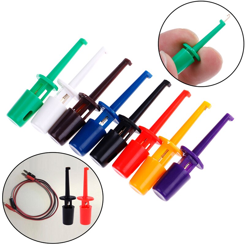 10/12 stuks mini enkele testhaakclip testsonde voor elektronische test ic-grijper grote ronde krokodillenklem haaktestclip