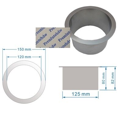 304 stainless Steel Square Round Built-in In Countertop Bench Top Waste Trash Chute Grommet No Cover Bathroom Hotel Public: Round 150mm
