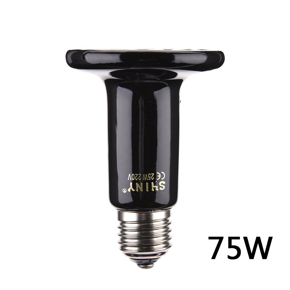 Lámpara de calefacción de cerámica infrarroja para reptiles y mascotas, lámpara de calor para mascotas, lámpara de calefacción de aislamiento cerámico, Bombilla de calor de 25/50/75/100W 220V: 75w