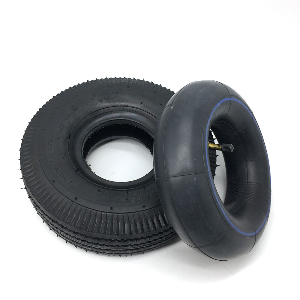 4.10/3.50-4 Inner Tube Outer Tyre 410/350-4 Thickened Tire for Electric Scooter, Trolley, Tiger Cart Parts