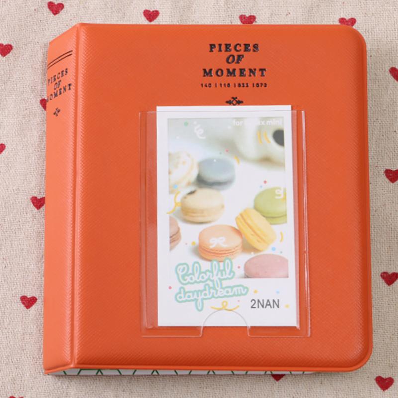 Prijs 64 Compartimenten mooie fotoalbum voor Instax Mini 7s 8 25 50s 90 Naam Card Credit kaart: Orange