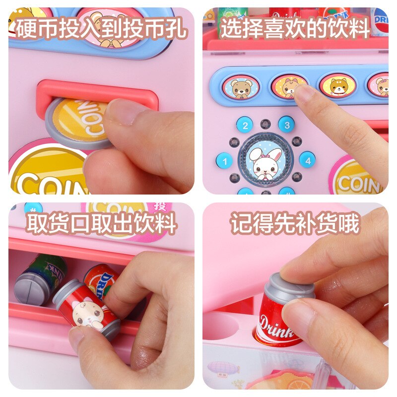 Children&#39;s Simulated Vending Machine Puzzle Drinks Beverage Vending Machine Toy Pretend Toy Beverage Cute Funny Toys