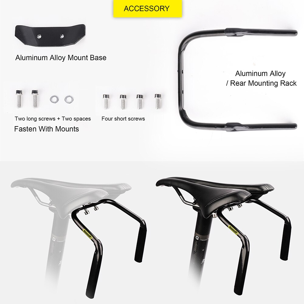 Rhinowalk Bike Saddle Bag Mount Stabilizer Bracket With Rubber Pads Rear Rack Bag Holder Bike Pannier BagTail Seat Saddle Bag