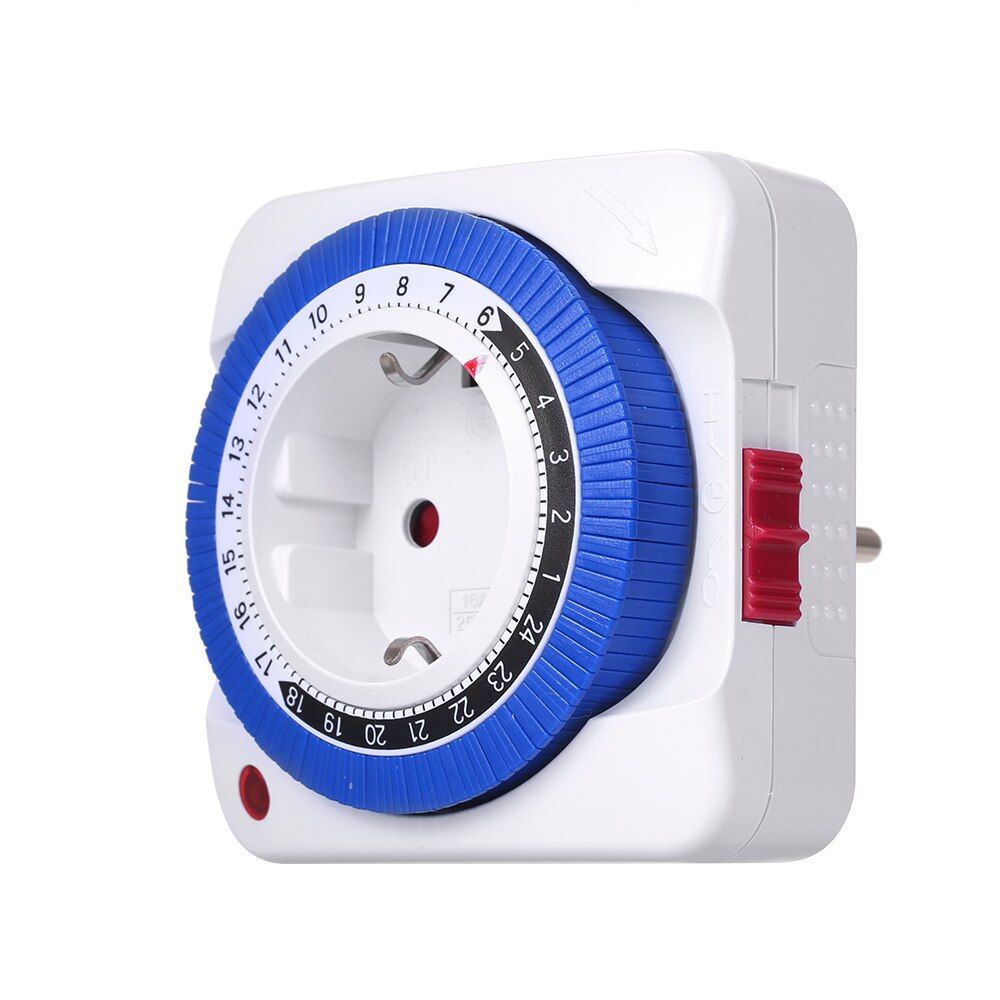 24 Hours Plug-in Timer Switch Mechanical Timing Socket Time Controller Automatically Turn On/Off Based On the Setting Time: EU