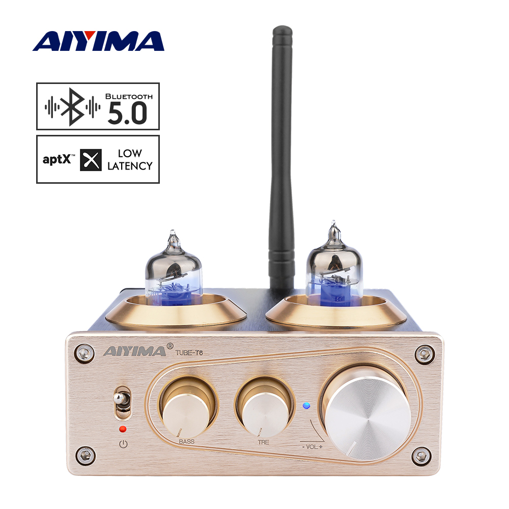 AIYIMA APTX Bluetooth 5.0 Tube Voorversterker 6J1 Vacuum Tube Amp Voorversterker DIY Stereo Thuis Power Pre Versterker Met Toonregeling