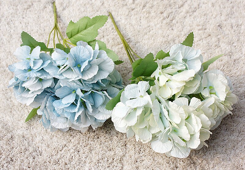 5 gaffel/bundt hortensia bryllup brude tilbehør oprydning blomster væg dekorative blomster kunstige planter vaser til hjemmet
