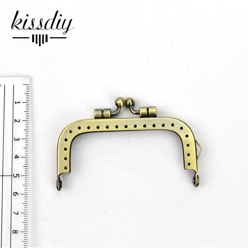 Kissdiy 20 Stks/partij 7.5Cm Vierkante Metalen Purse Frame Kleine Size Antiek Brons Portemonnee Kus Gesp Diy Tas Hardware accessoire