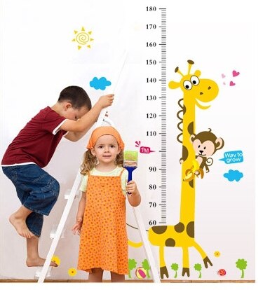 Kids Hoogte Grafiek Muursticker Home Decor Cartoon Giraffe Hoogte Heerser Woondecoratie Kamer Decals Muur Art Sticker Behang