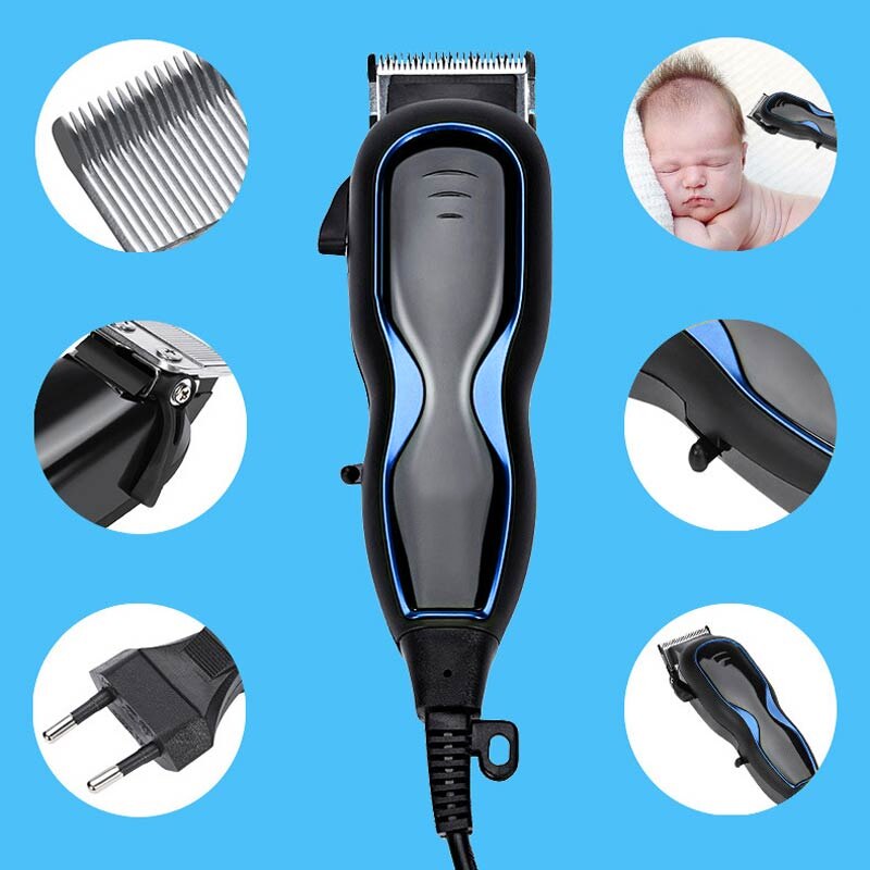 Cortador de pelo de acero inoxidable con cable de seguridad, peine de límite ajustable, de ángulo afilado, no D38
