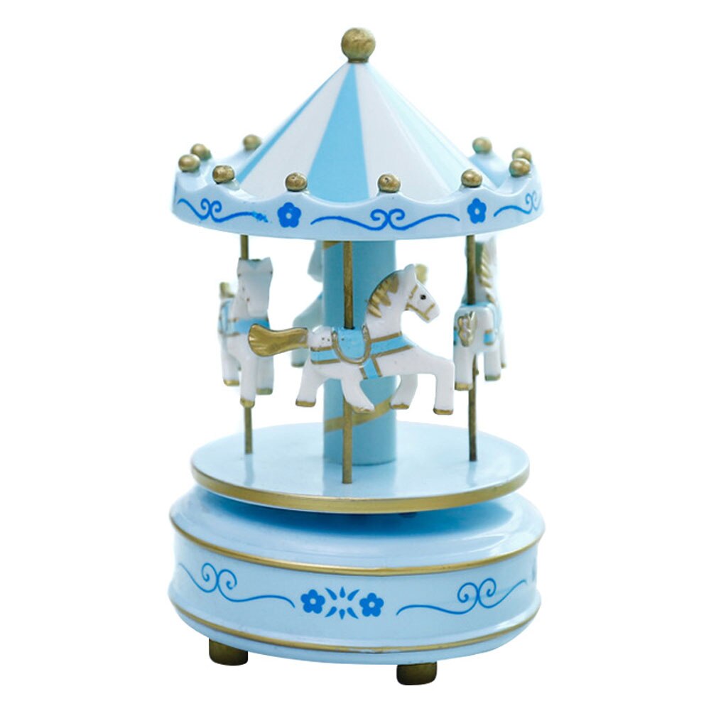 Romantic Carousel Horse Music Box Toy Artistic Wooden Carousel Music Boxes SMD66: Color 3
