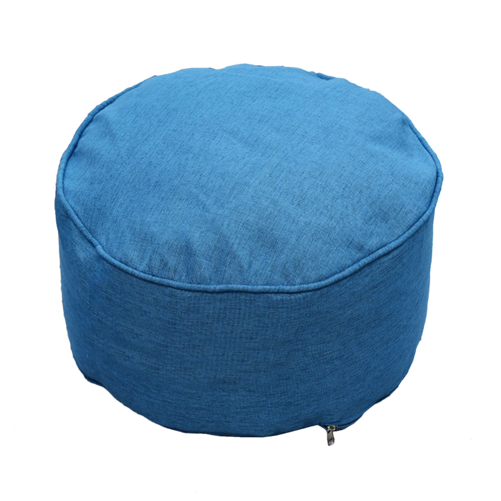 Solid Linen Pouffe Footstool Detachable Pull-Tab Shoe Changing Bean Bag Sofa Stool Round Ottoman Modern Living Room Home Decor: Royal Blue