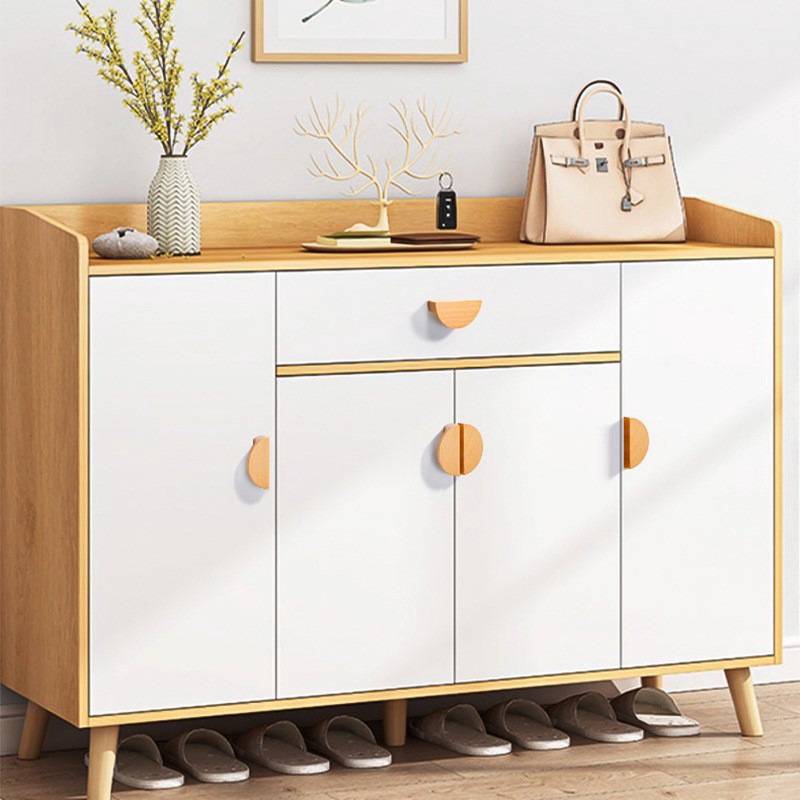 Pohjoismaiset puiset kaapin vetimet, suuret puoliympyrän muotoiset puuhuonekalujen oven vetimet, mustapähkinäiset vaatekaapin vetimet, puolikuun muotoiset puiset vetimet