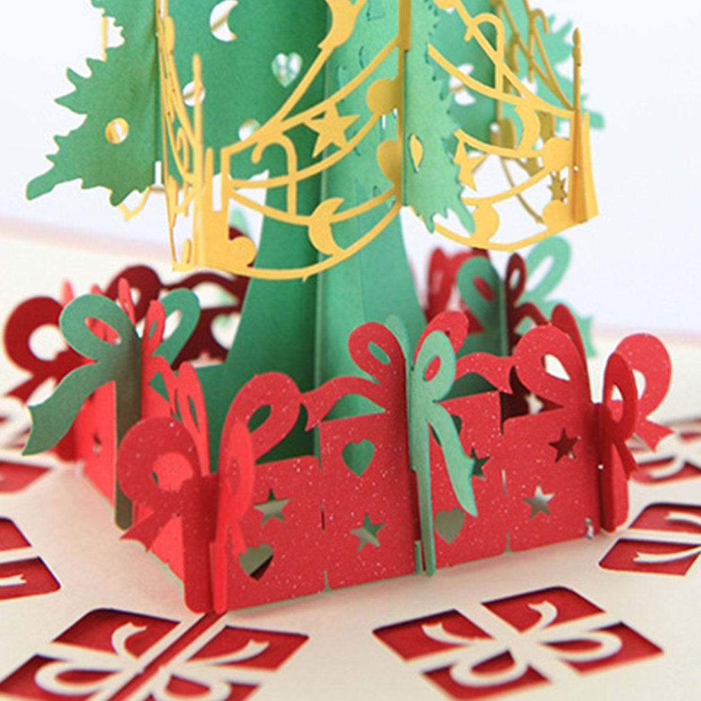 3D Christmas Tree Card Papercraft Pop Up Greeting Cards Christmas Greeting Card For Christmas Decoration