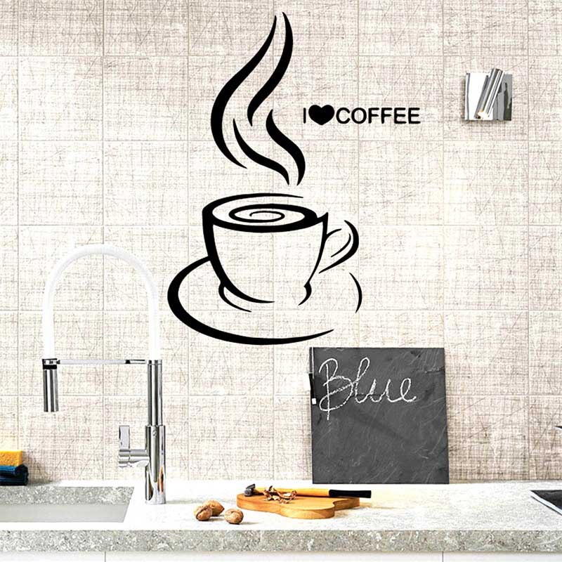Tapeter vinyl klistermärken kök väggmålning kaffe 1 st stor dekor tapet affisch vägg klistermärke hus dekoration kök