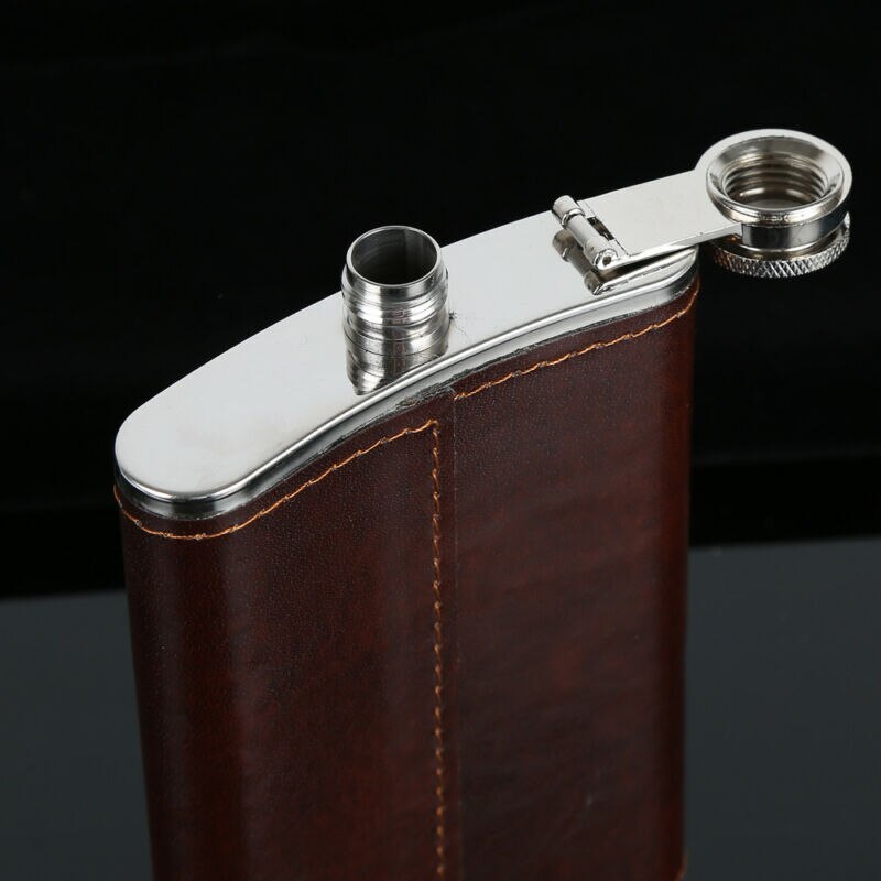 Flachmann 5 6 7 8 9 10 unzen Edelstahl PU Tasche Trinken Halfter Whiskey Likör Wodka