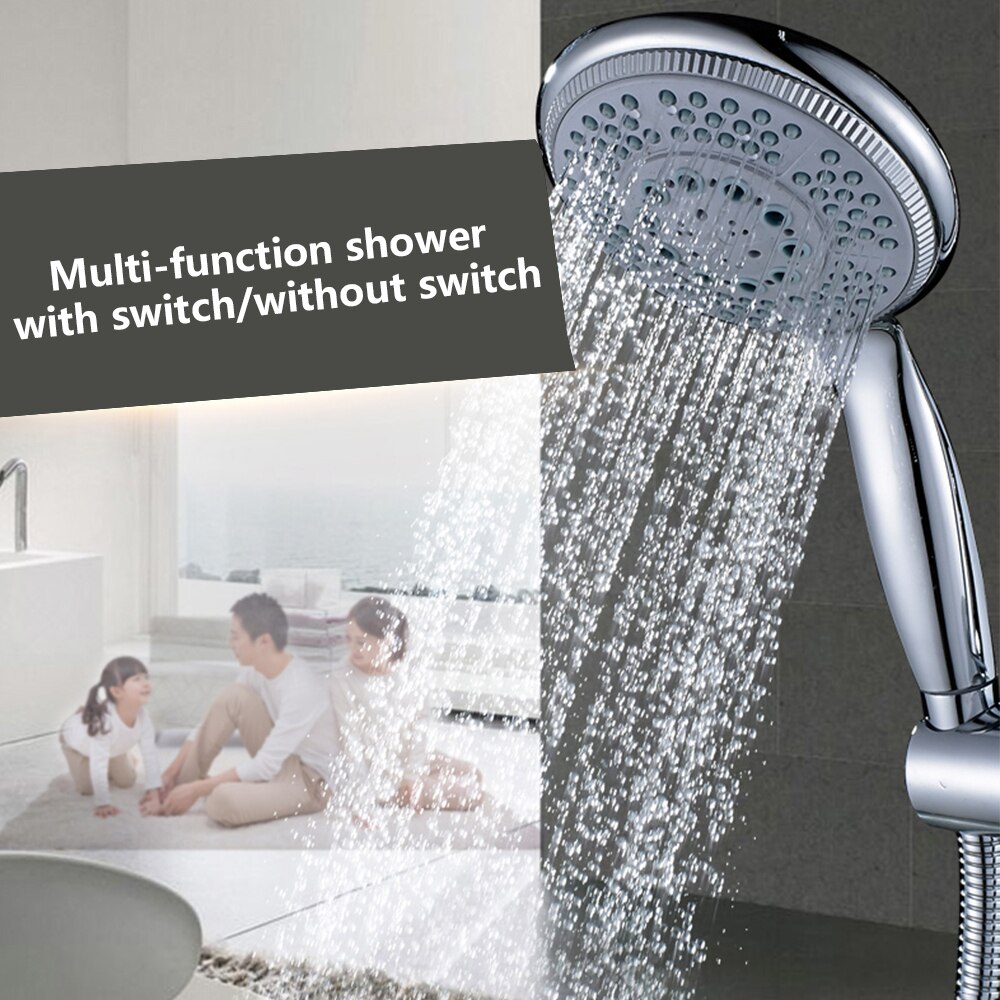 Shower Head High Pressure 5 Mode Adjustable Jetting Shower Head Saving water 120mm Head Replaces Faceplate Handheld Shower Head