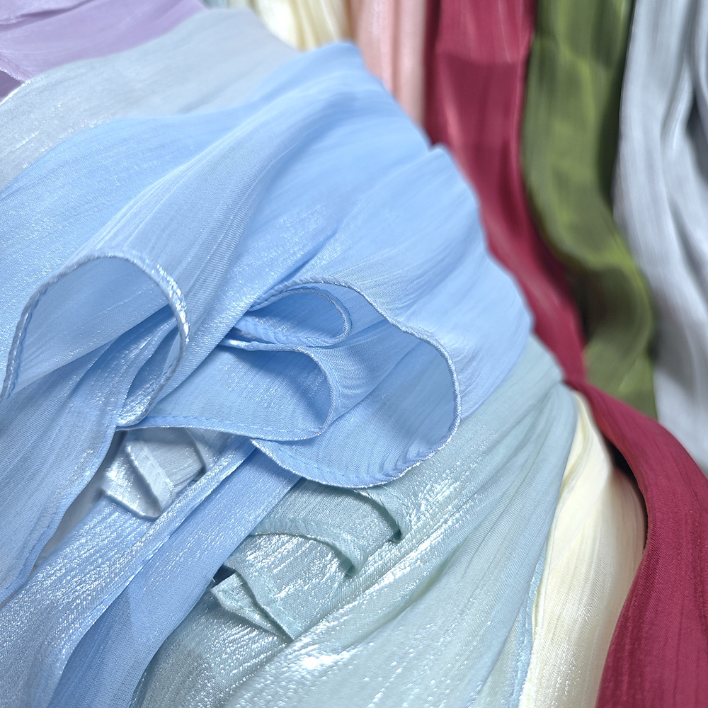 Shimmershawl Zijden Hijab Sjaal Ademend Cool Island Satijn Medine Zijden Sluier Moslim Hijab Glanzende Zijden Sjaal Dames Sjaals Tippet