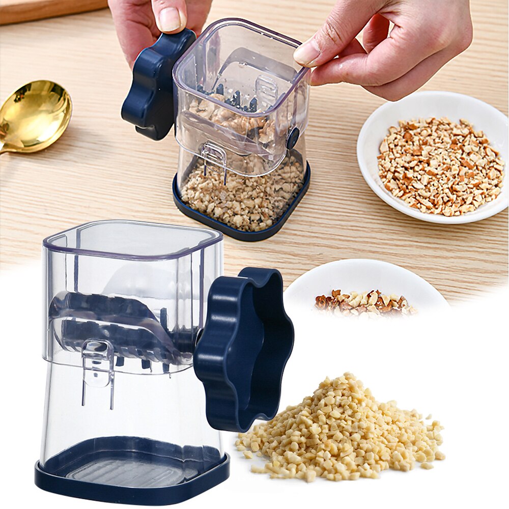 Manual Nut Grinder Multifunctional Dried Fruit Crusher Peanut Masher Nut Chopper Coffee Grinding Device Kitchen Tools: Navy