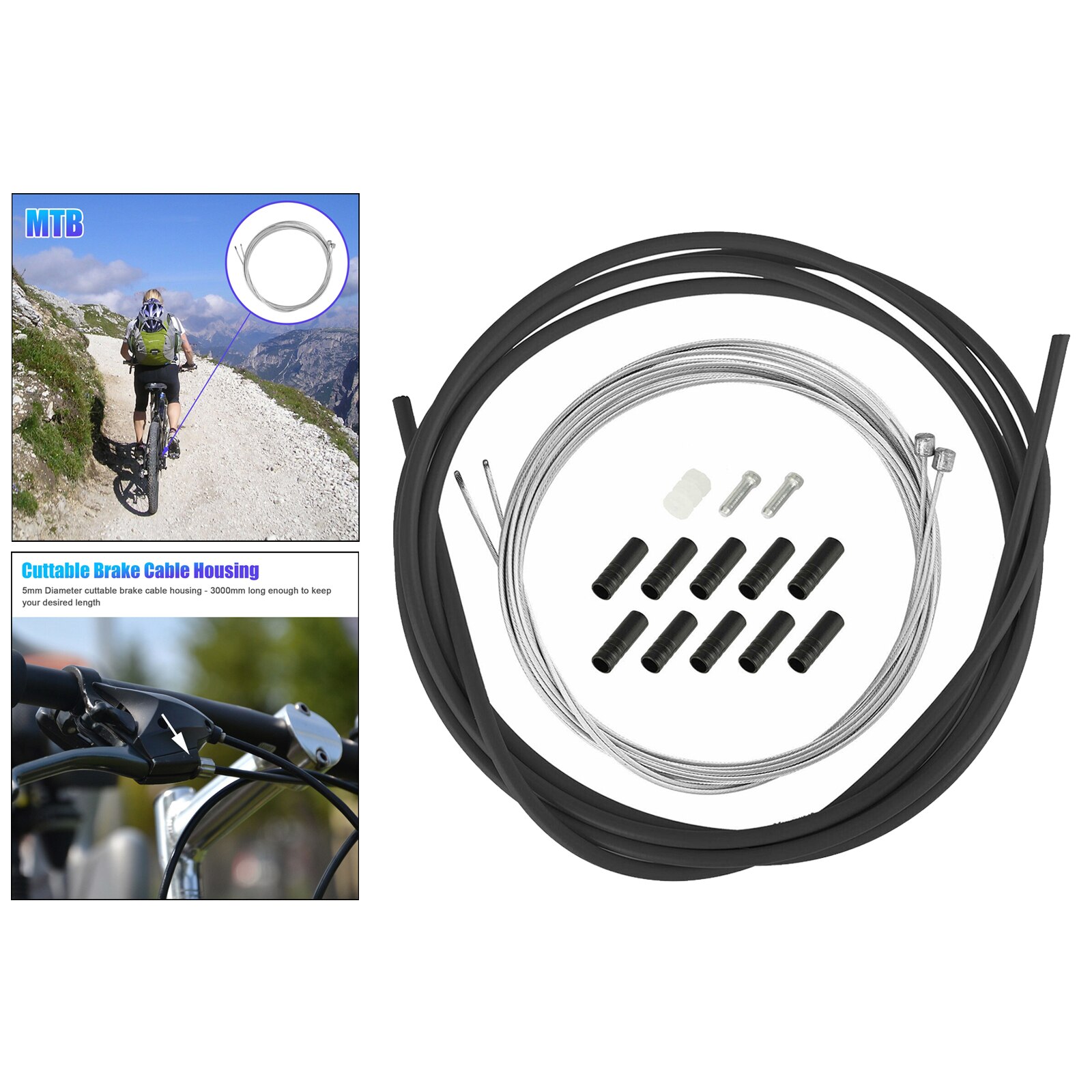 Universal Bike Cable Housing Set MTB Road Folding Bicycle Brake Shifter Hose End