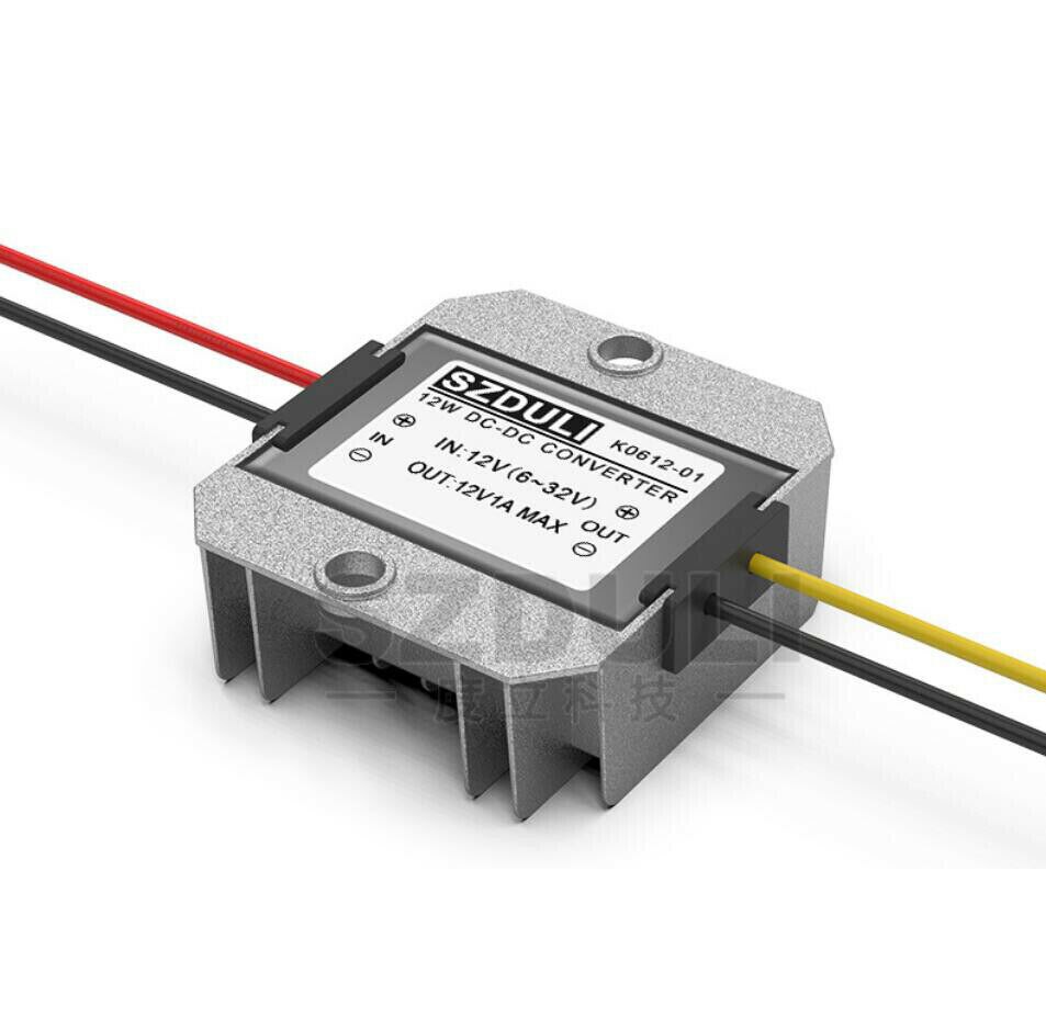 Bilradio högtalare  (5-32v) to 12v 1a dc spänningsregulator stabilisator boost power converter modul flyg aluminium