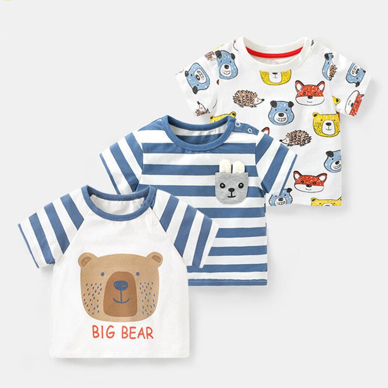 Baby Jongens Meisjes T-shirts Cartoon Print Zomer Baby Kids Tops Tees Korte Mouw Peuter T-shirts Kinderen Kleding 1-4Y