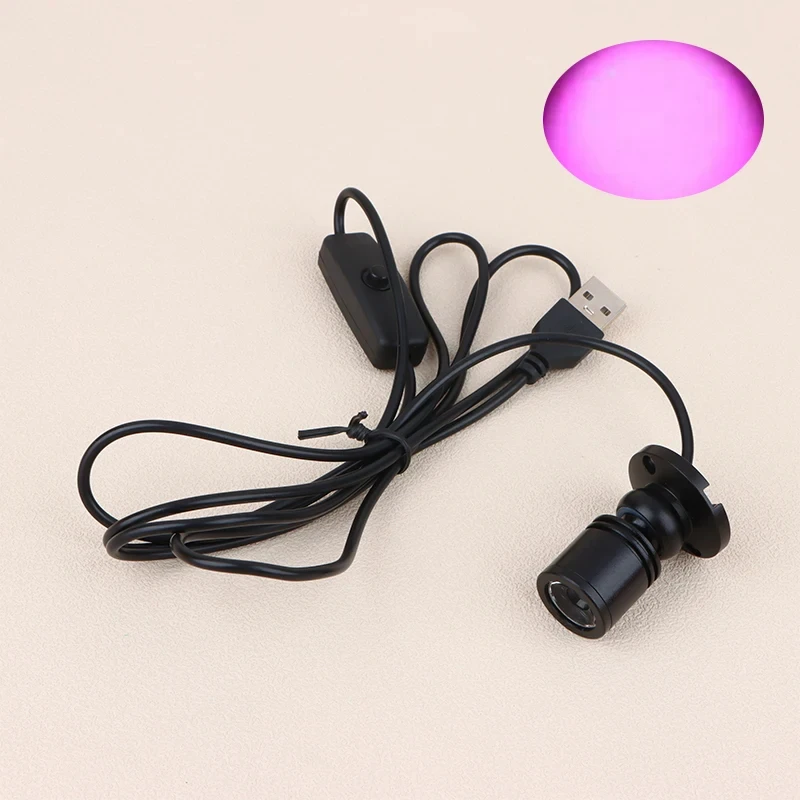 Mini led-spotlight med 3w smykkedisplays og  dc5v med kontakt, usb-interface, butiksskab, legetøjsdekoration, fokuslys til skrivebordet: Kold hvid