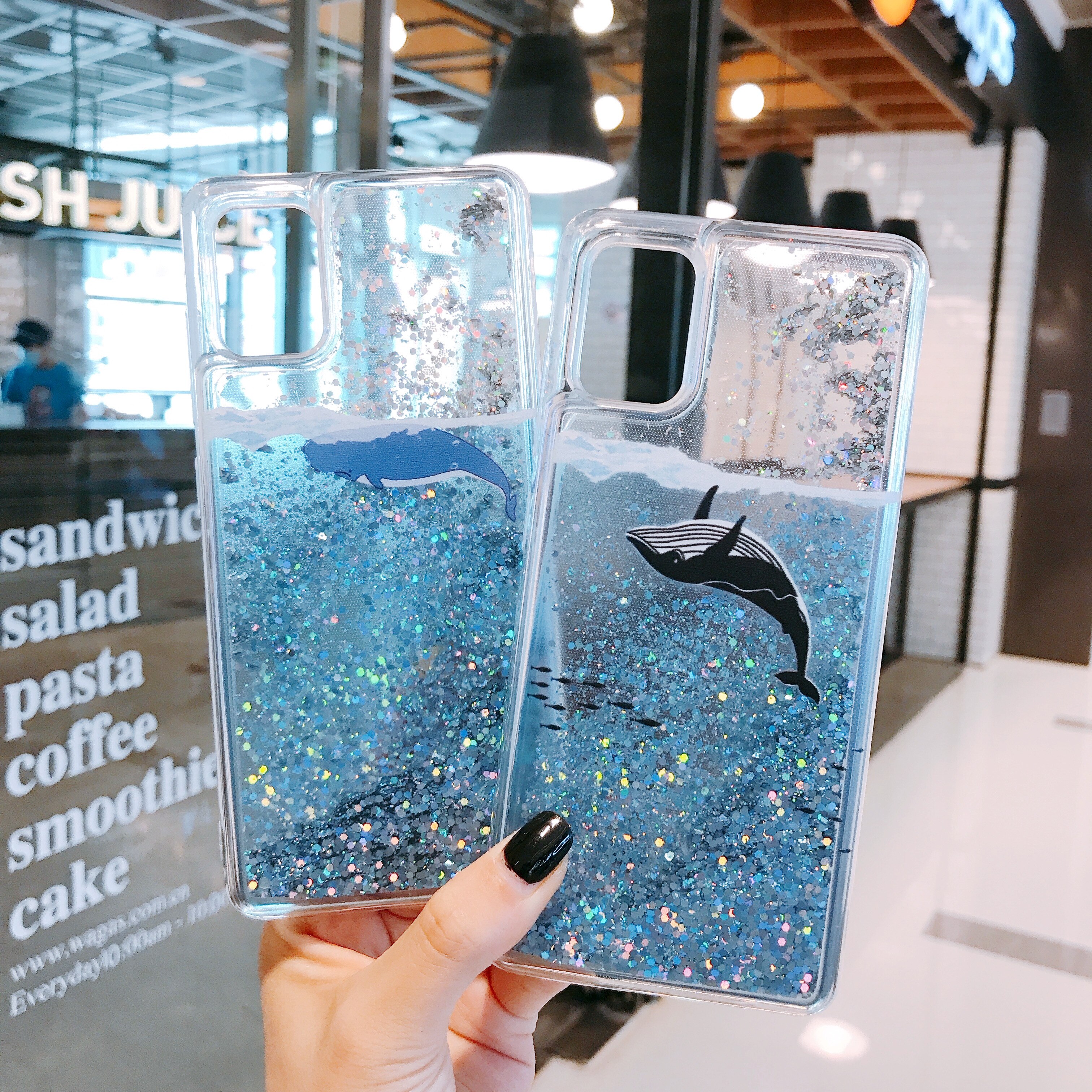 Se 11Pro Max Case Dynamische Liquid Quicksand Moving Star Glitter Dolfijn Walvis Telefoon Case Voor Iphone 6 6S 7 8 Plus X Xr 11