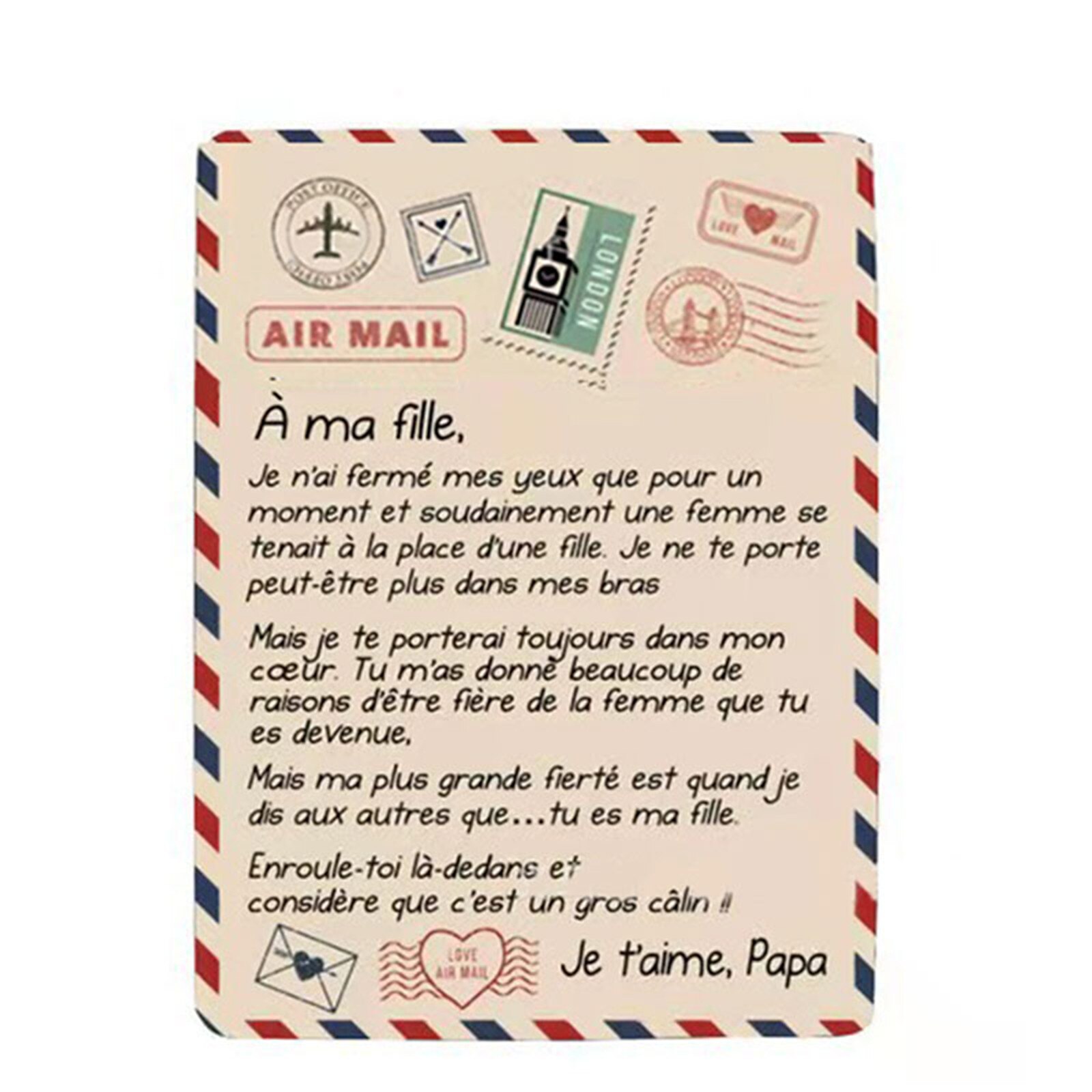 Premium Blanket Fleece Flannel Throw Blanket Cozy Soft Plush Quilt Blanket for Son/Daughter from Dad NIN668: Dark Khaki