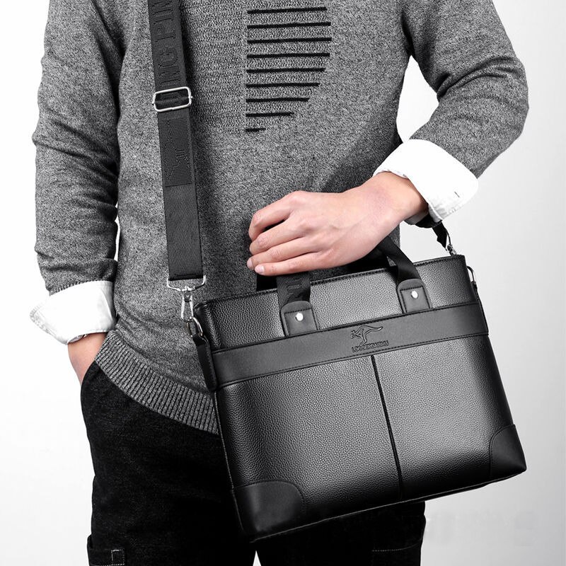 Portable Work Business Office Male Messenger Bag 5pcs/lot Soft Leather Briefcase Laptop Bags Casual Men 2 Set Handbag